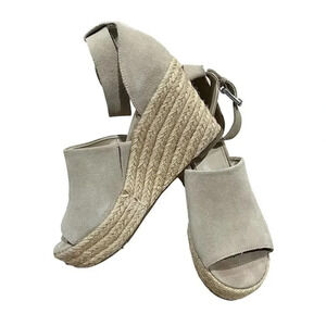 Marc Fisher Women's Espadrille Wedge Sandals Beige Size 8 Summer Casual